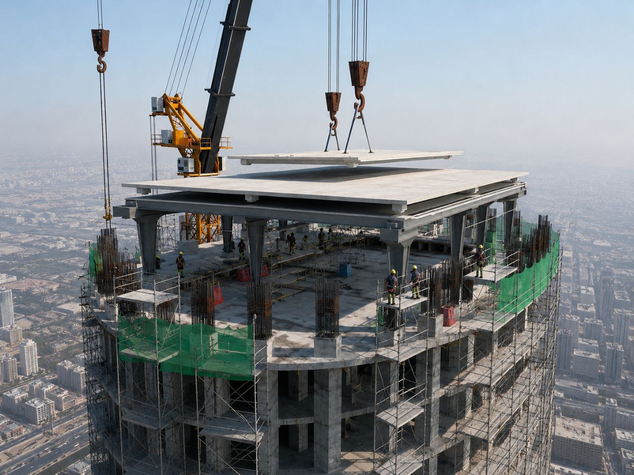 Construcción de la Jeddah Tower, que ya supera la planta 100 en junio de 2026.