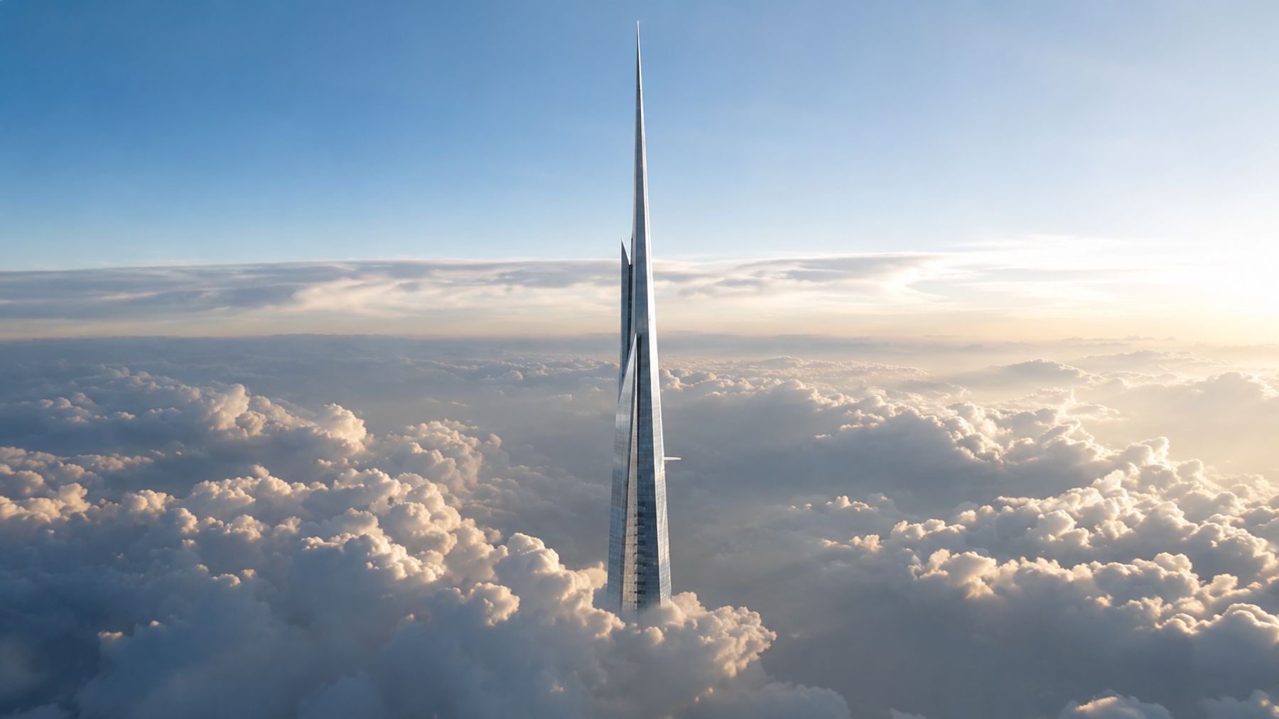 Aguja que corona la Jeddah Tower
